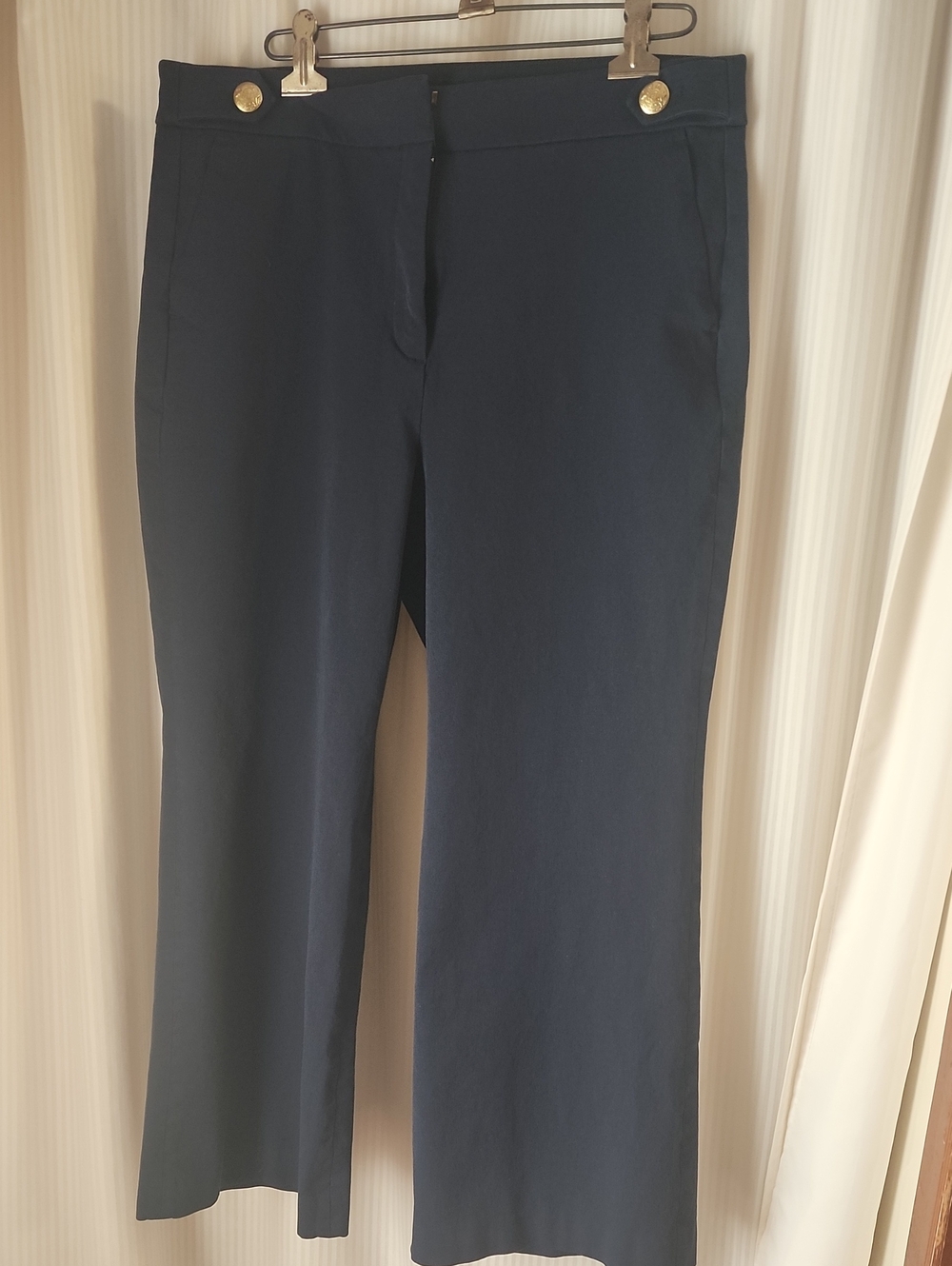 J. Crew Navy Womens Dress Pants with Gold Button Detail